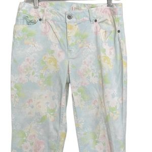 J. Jill pastel floral cropped stretch jeans